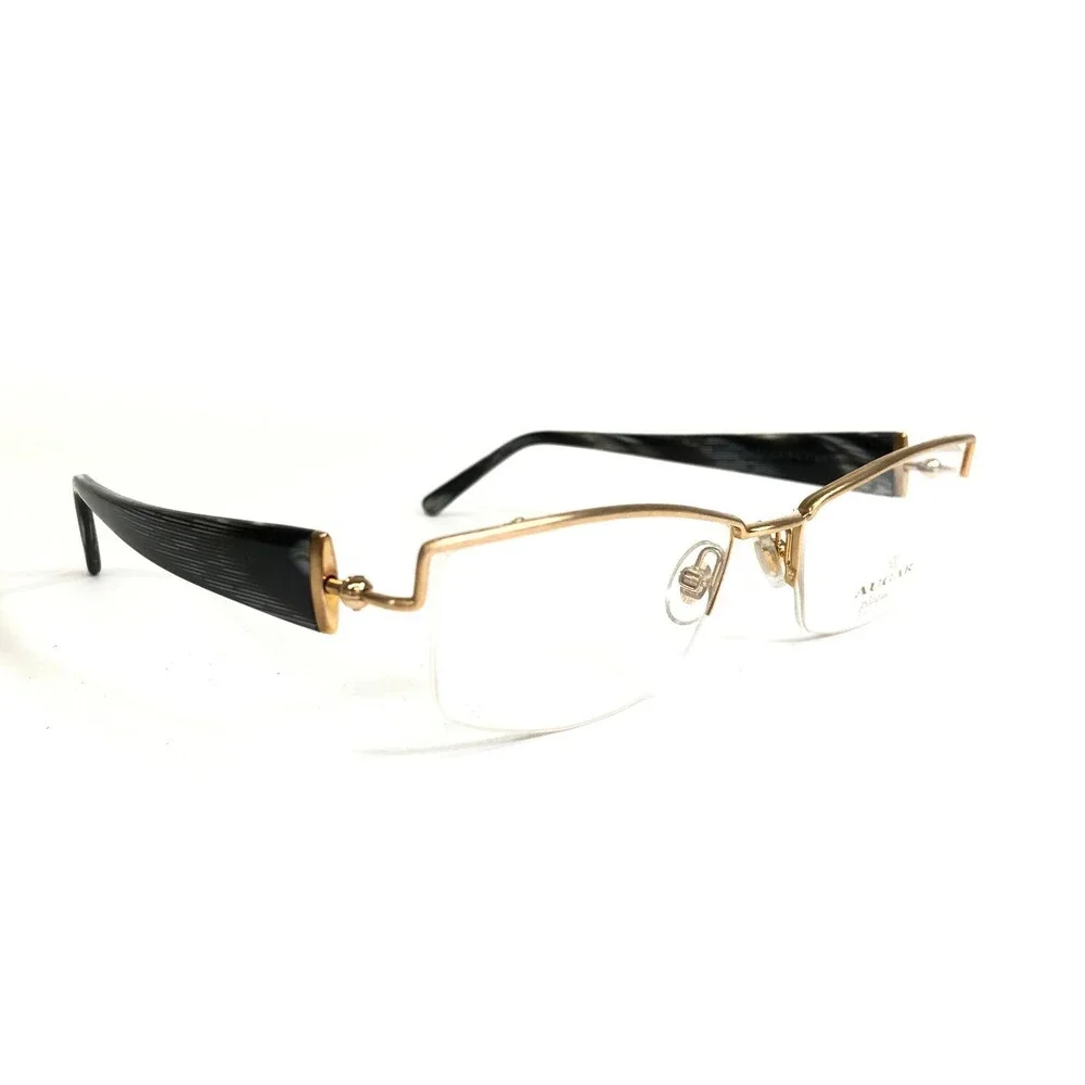 Augar Eyeglasses Frames FP163 CHAMPAGNE Gold Black Gray 22KT GP Plated 52-18-130